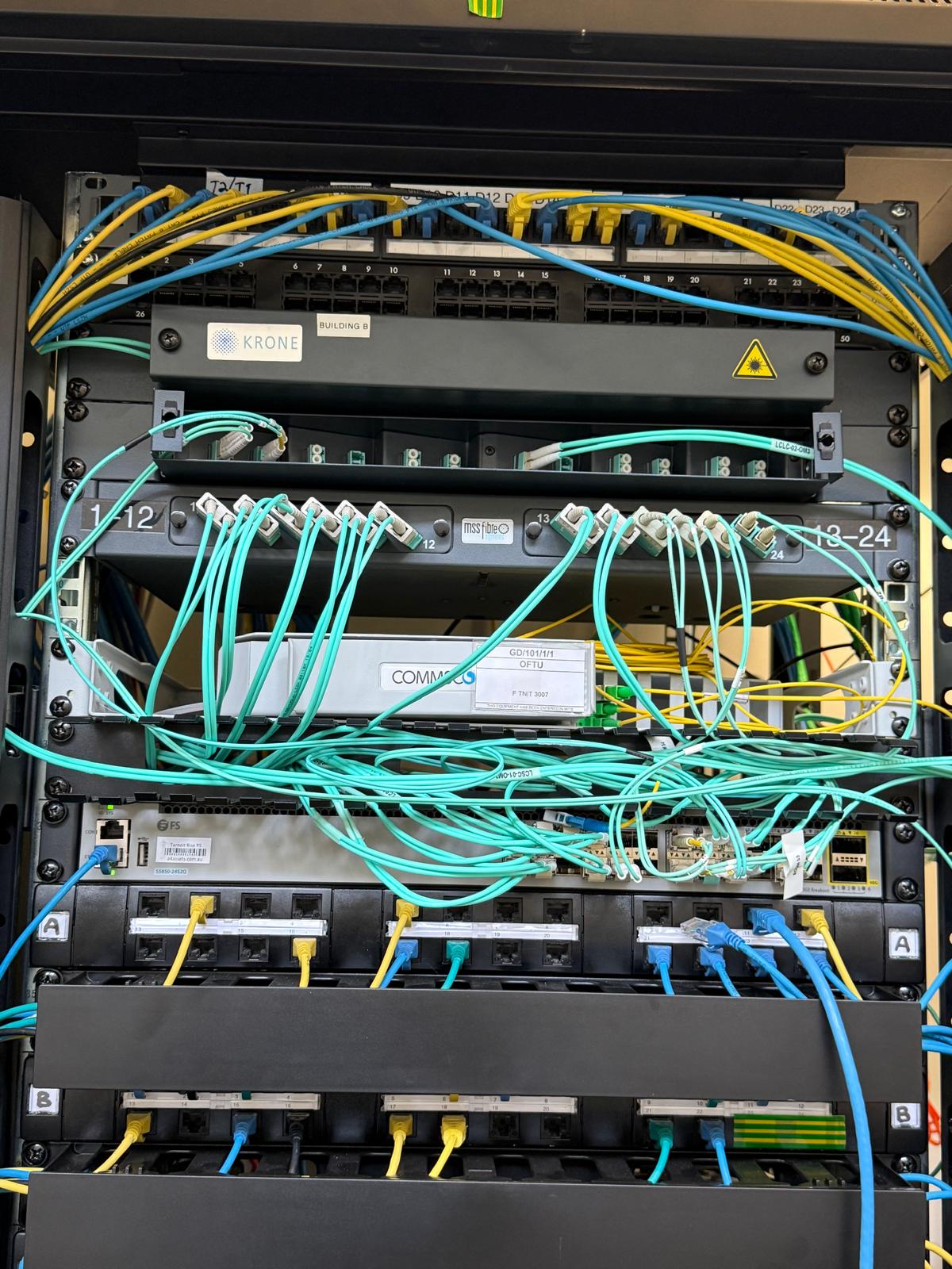 Professional commercial fibre rack installation Melbourne