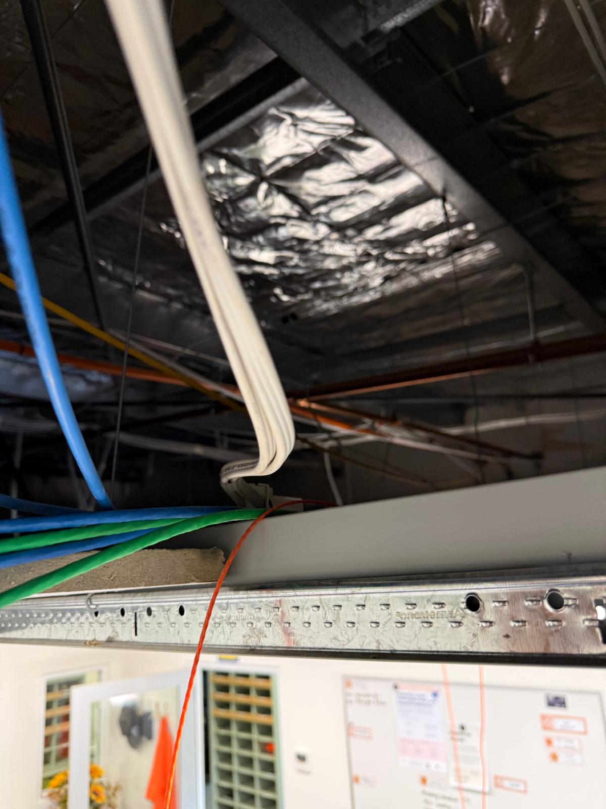 Ceiling conduit installation with Cat6 data cables Melbourne